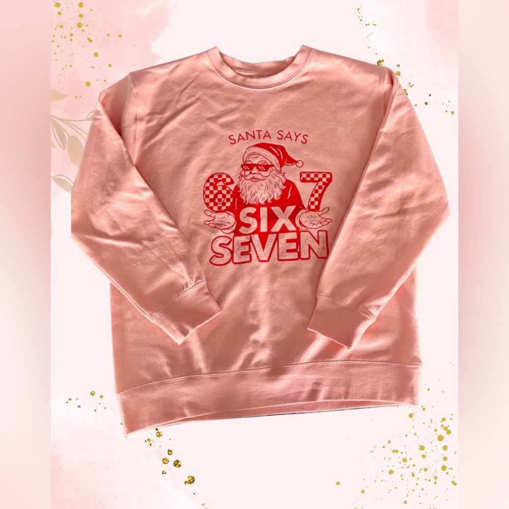 Pink Santa Graphic‎ Sweatshirt - Medium Oversized